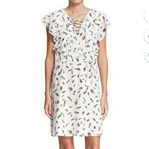 The Kooples Feather Print Silk Dress Size XS